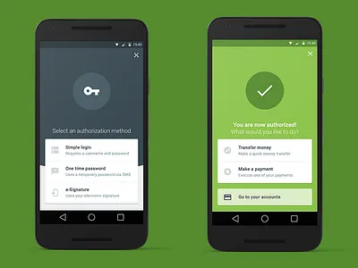 Mobile banking - Pre & Post authorization (WIP) android authorization banking material mobile money payments transfers