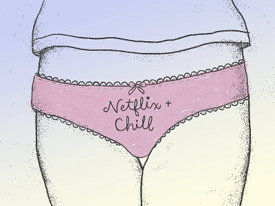 Netflix and Chill butts chill culture girls illustration internet linework netflix panties texture