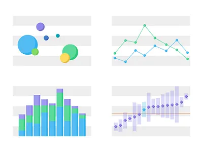 Graph Types app bar graph bubble chart chart graph line graph product stacked bar chart tool ui web app