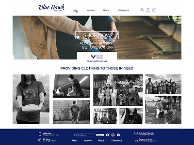 Blue Hawk Apparel Website clothing design fashion layout website