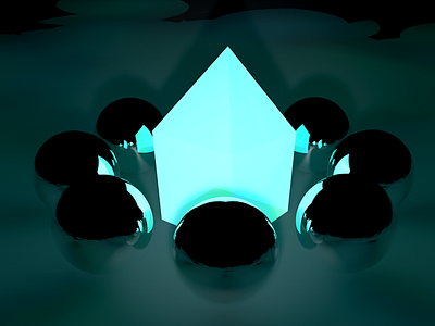 Mercurys Out 3d c4d cinema4d crystal mercury netart reflection render seance seapunk vaporwave