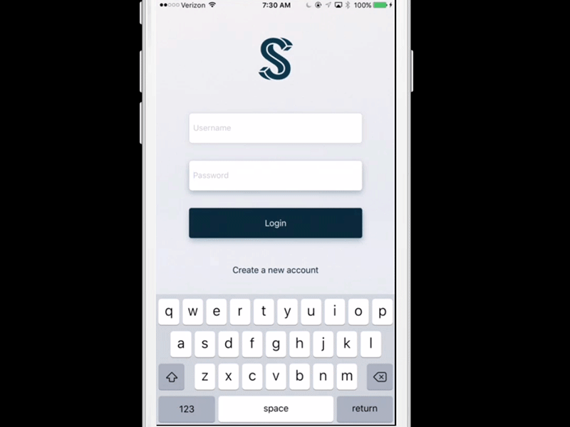 Login Screen animation ios iphone login