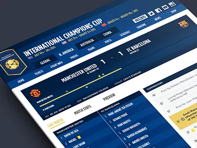 Gamecast football gamecast soccer ui website