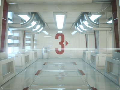 Everyday render #315 / Mandatory Space Corridor 3d c4d cgi cinema4d interior maxon octane octanerender otoy render