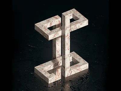 Letter I - Illusion 3d illustration cinema 4d design digital art i illusion infinite illusion letter i machineast marble type design