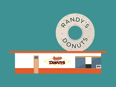 Randy's Donuts architecture building california donut illustration inglewood los angeles orange randy vector