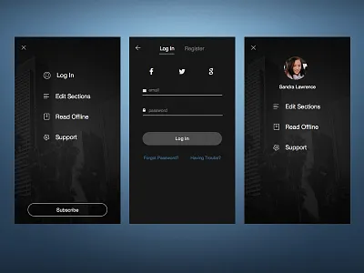 News App - App Login app ios login login screen mobile sketch ui ux