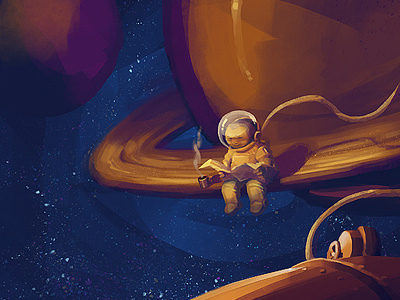 Coffee astronaut children coffee cute illustration purple sketches space speedpaint universe