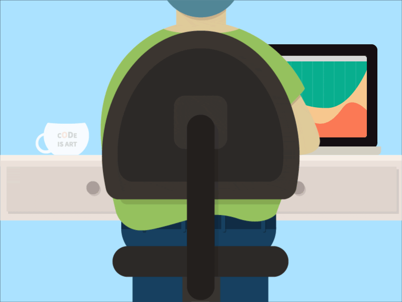 At work after effects animation illustration work desk