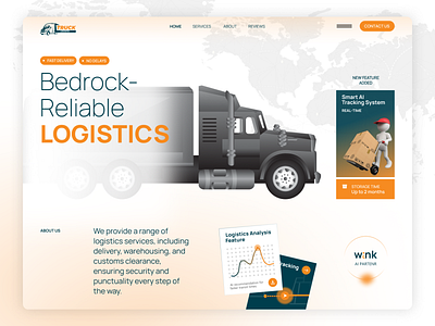 🚛 Smart & Reliable Logistics - Landing page branding clean cleanui creativewebdesign designinspiration dribbble futuristicdesign homepage landing page design logistics modern design modernwebdesign trending ui uidesign uitrend uiuxdesign uxtrends web design website design