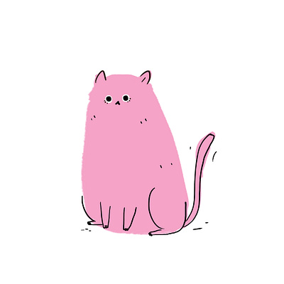 hello cutie art cat catillustration cuteilllustration doodle drawing handdrawn illustration pinkcat procreate