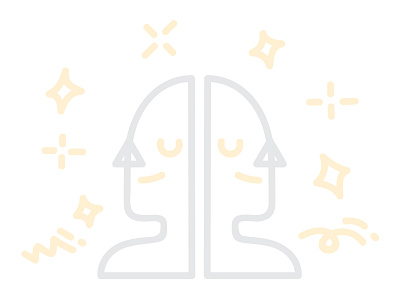 Profile Outlines grey illustration minimalist person profile sparkle vector yellow