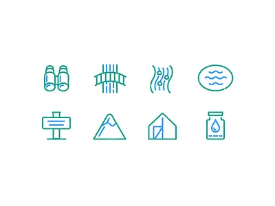 Outside + Stuff Icons binoculars icons lake outdoors outline outside river tent trailhead water