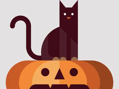 Halloween Kitty black cat halloween holiday illustration kitty pumpkin spooky