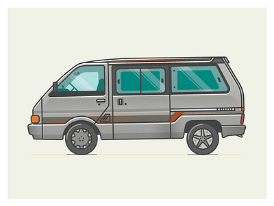 1989 Nissan Largo camper flat illustration travel van