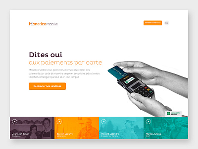 Monetico Mobile landing page launch monetico mobile webdesign website
