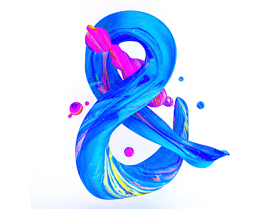 3D Ampersand 3d ampersand c4d paint stroke type typography