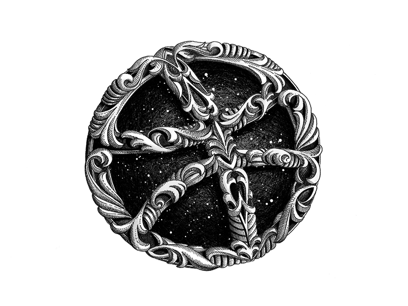 Logo Dribbble - the first shot! draw dribbble galaxy hand drowing illustration logo space star world