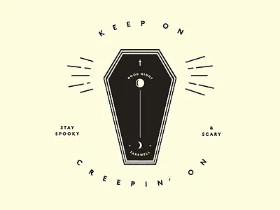 Stay Spooky coffin color halloween illustration monochrome typography