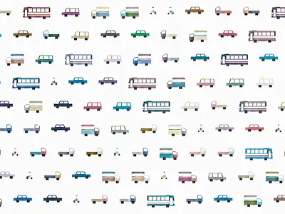 Yangon Traffic asia bicycle bus car colorful icon myanmar pickup rickshaw trishaw truck yangon