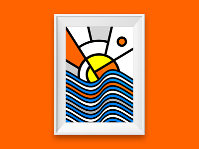 Abstracts 101: Sunset de stijl gallery geometry illustration patterns pop art sea shapes sunset vector