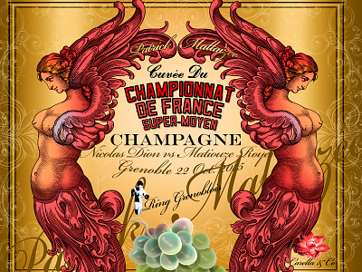 Champagne angel champagne decorative label vintage