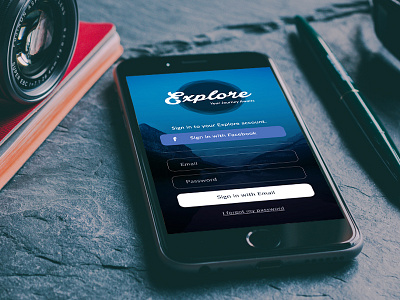 Explore App Screen - Sign Up app app screen dailyui iphone photoshop sign in sign up ui user interface