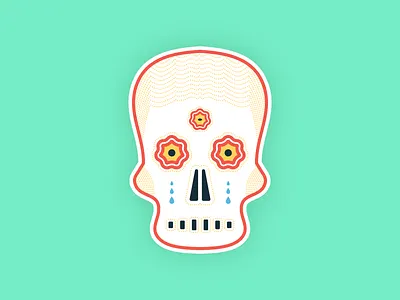 Muertos illustration muertos skeleton skull sticker