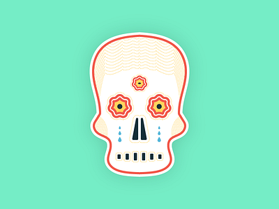 Muertos illustration muertos skeleton skull sticker