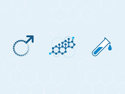 PHD page icons blue health icons illustration medical molecule