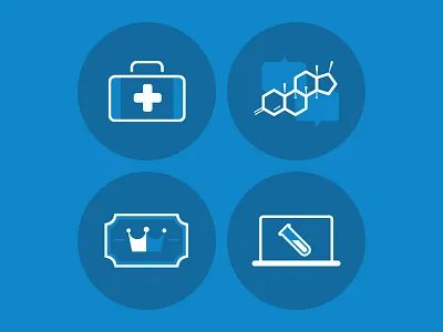 PHD icons blue health icons illustration medical molecule