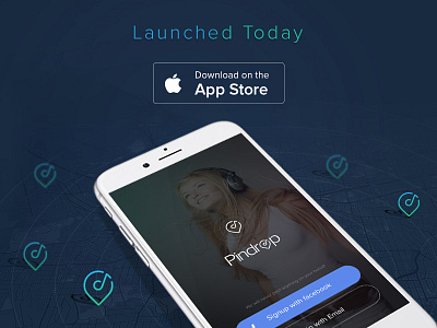 Launched Today: Pindrop Music Iphone App app store apple discovery ios iphone launched location map music pin ui ux