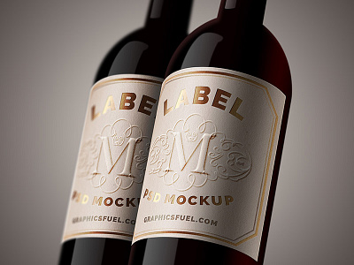 Wine Bottle Label Mockup bottle download free freebie freebies label mockup psd psd file wine wine bottle label mockup