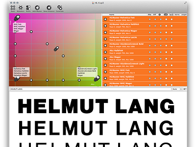 Interpolation of Helmut Lang logo font all caps custom type helmut lang interpolation logo design sans serif superpolator type design typeface design