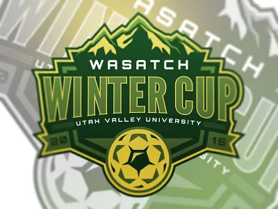 Wasatch Winter Cup design green logo mountains soccer type typography utah
