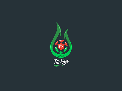 Turkish Football Federation Logo (idea v2) flag green leaf logo red soccer tulip turkey turkish