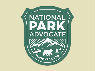 National Park Advocate badge flat park print simple sticker