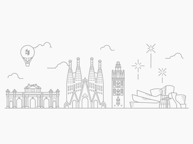 Houzz Spain Illustration barcelona bilbao frank gehry giralda guggenheim sagrada família spain