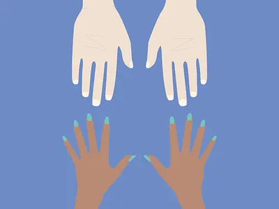 illustration - not just for women beauty blue hand man manicure woman