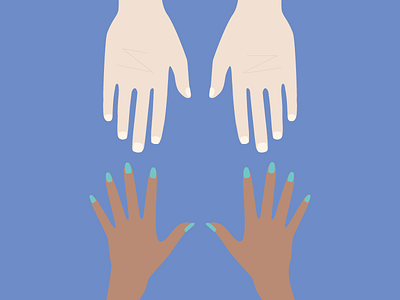 illustration - not just for women beauty blue hand man manicure woman