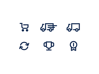 Project icons cart icons shipping truck