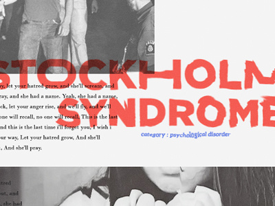 Stockholm Syndrome glitch landing typography ui ux