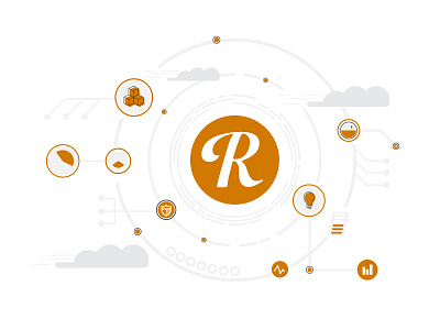 Dev Portal Graphic api blocks cloud development graph icon illustration lightbulb