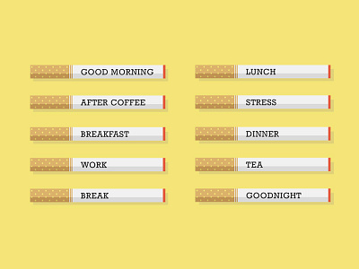 Daily Routine cigarette design flat graphic habit routine smoking