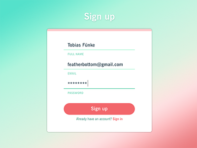 Sign Up button dailyui email forms input password sign up