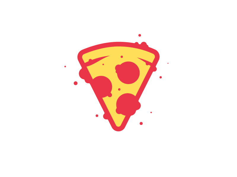 37. Cheese & Splash recipe cheese circles fast food illustration logo pepperoni pizza simple slice splash