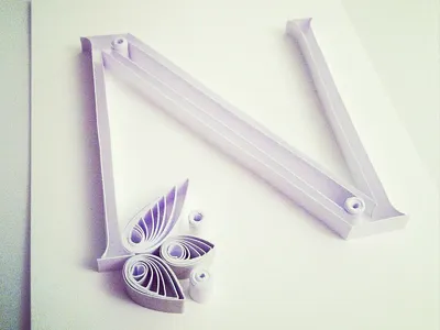 JJBLN - N alphabet font handmade lettering quilling typography