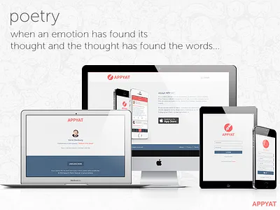 Appyat feeds followers ios pen name poem responsive website share social networking write