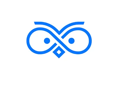 Owl logo appicon baohuynh blue icon infinite line logo minimalist owl owls symbol vietnam