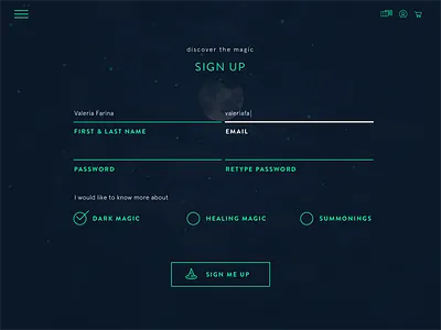Daily UI #001: Sign Up daily daily ui form magic sign up ui